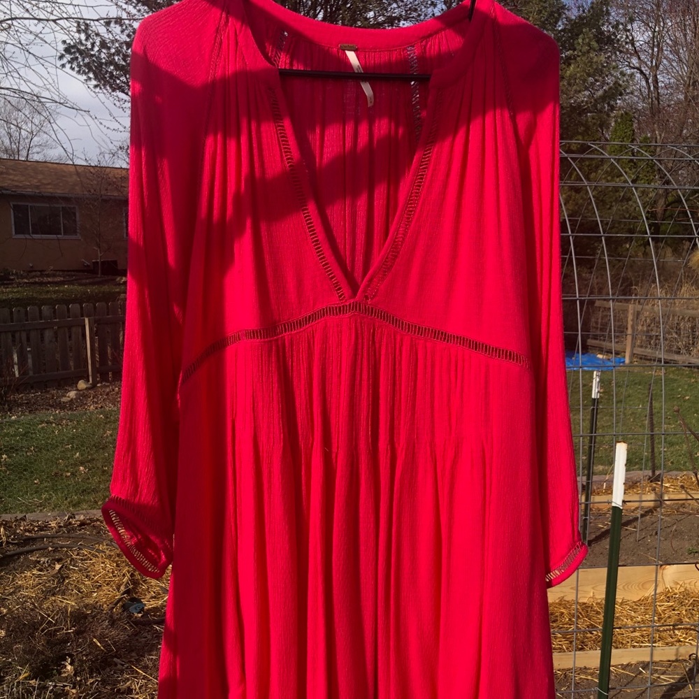 FREE PEOPLE size L fuchsia dress!